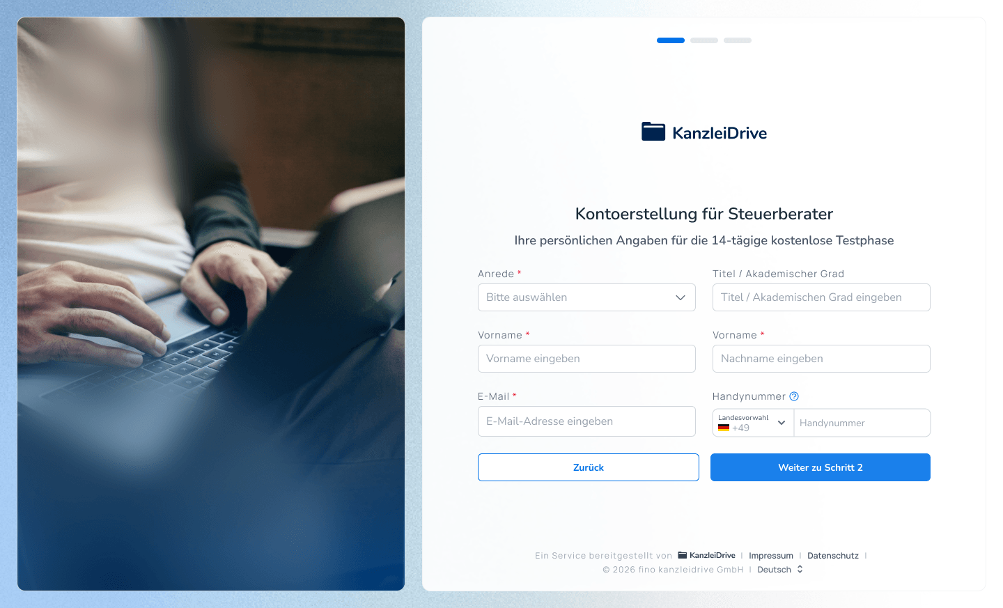 Registrierung bei KanzleiDrive