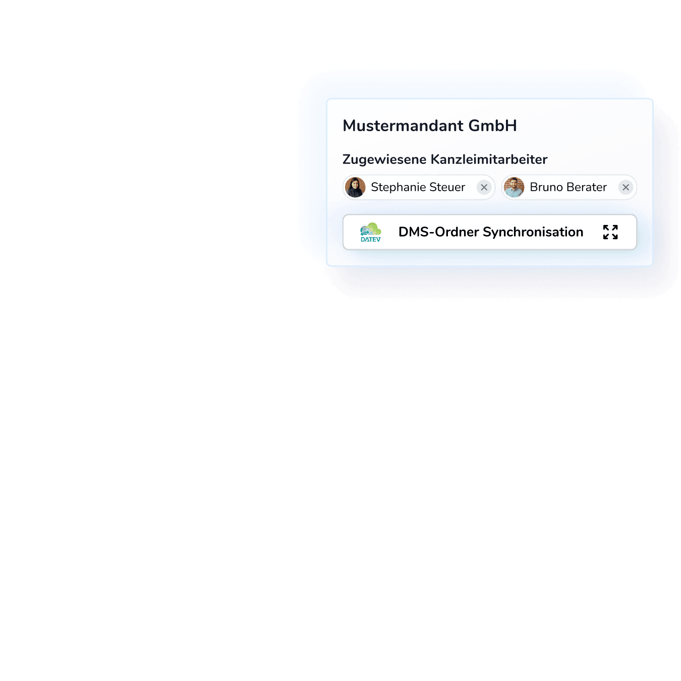 Kanzleidrive-Karte zur DMS-Ordner-Synchronisation mit DATEV
