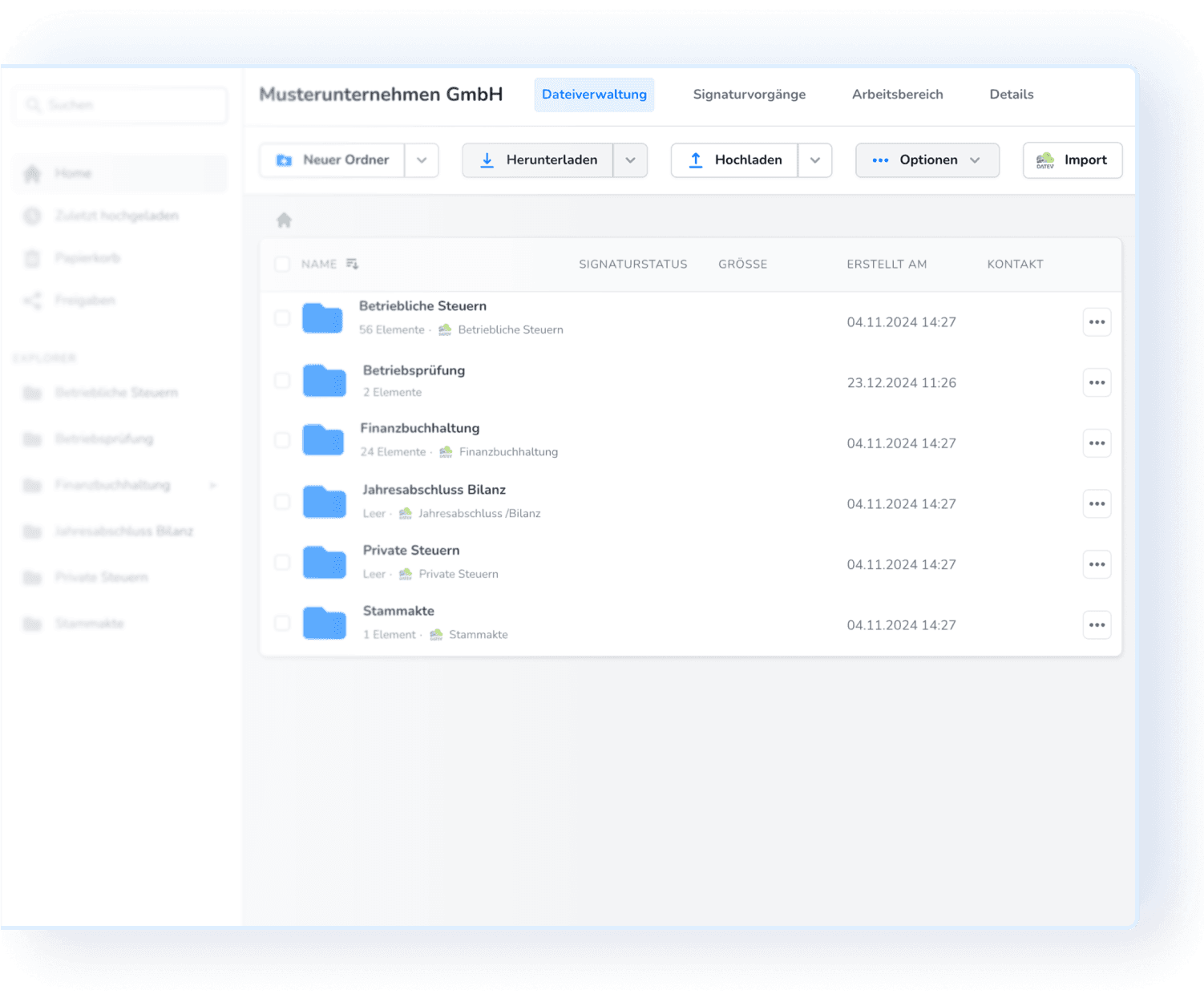 Kanzleidrive-Portal mit Dateiverwaltung für einen Mandanten